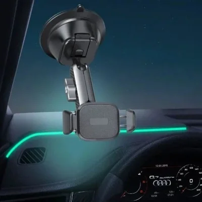 Porodo Cradle Suction Cup Non-Gel Pad Phone Mount - Black
